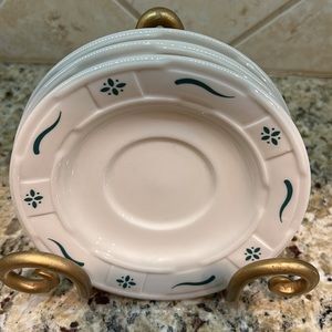 Longaberger woven traditions heritage green saucer set of 3